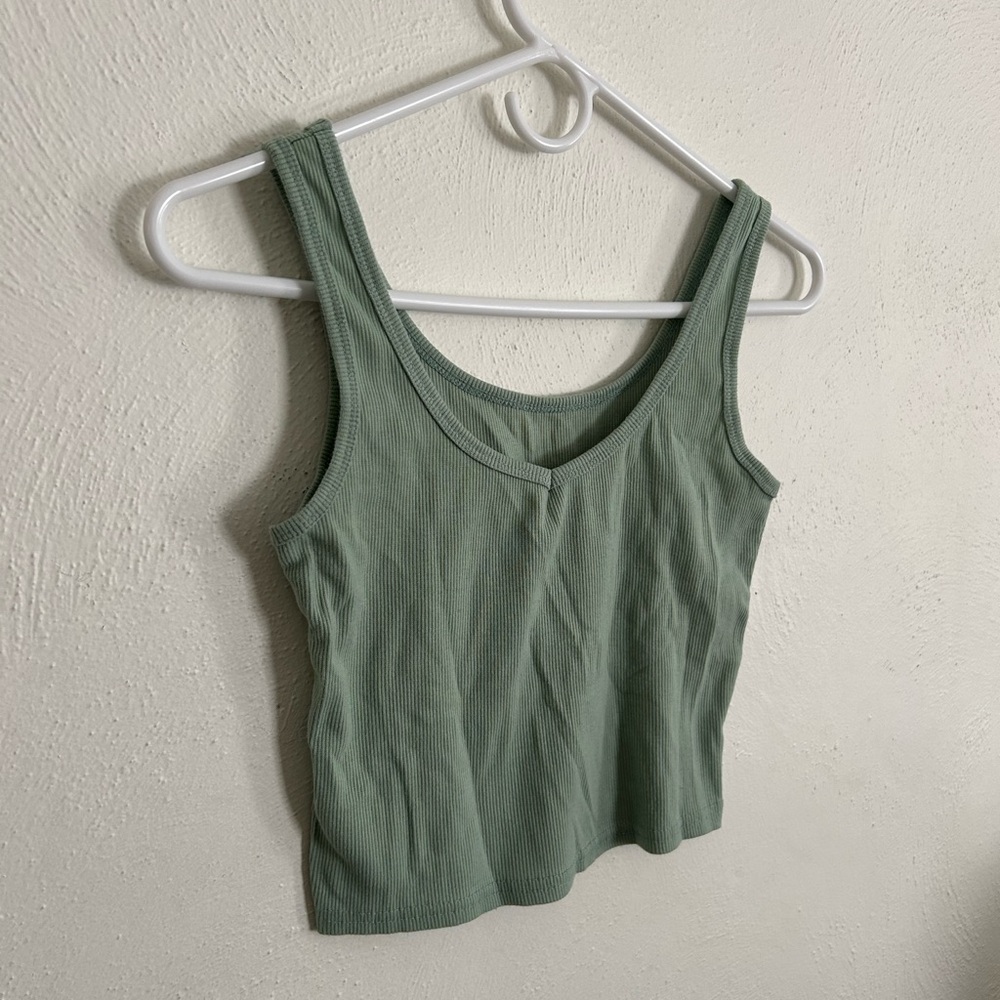 Sage Green Cropped Tank Top